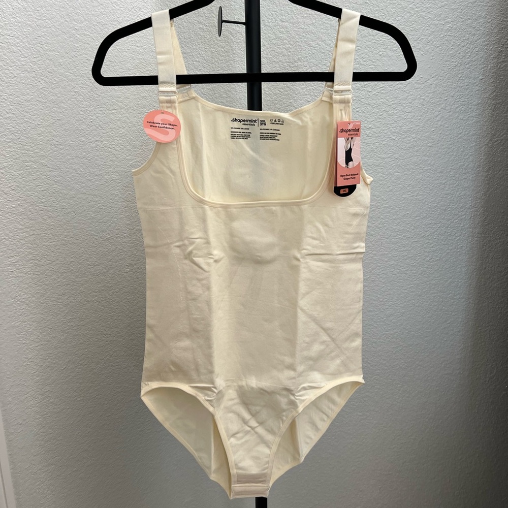 SHAPERMINT Open Bra Bodysuit with Brief Leg Panty, Seamless Tummy, Side&Back 3XL